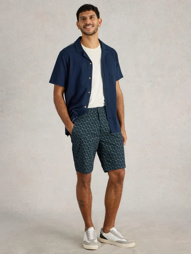 Short chino imprimé poisson