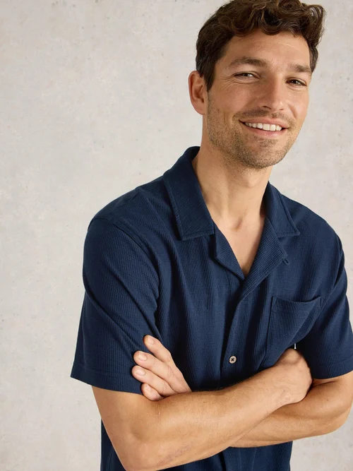Chemise en jersey côtelé SS - Dark Navy - XL Image 3