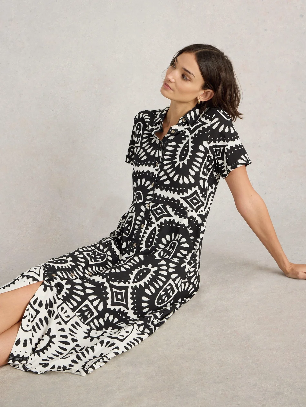 Robe chemise en jersey Rua - Blk Pr - 52/R Image 1