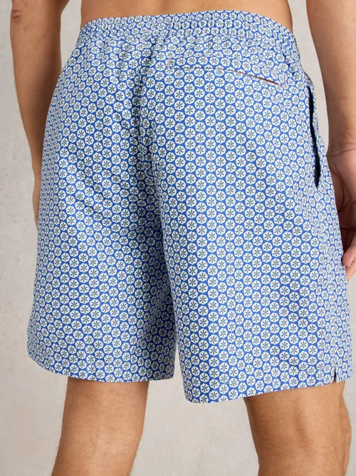 Short De Bain Volley Imprimé Géométrique - Blue Pr - XXL Image 4