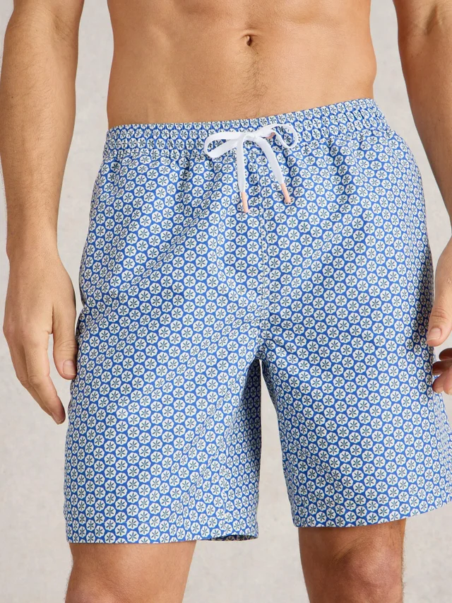 Short De Bain Volley Imprimé Géométrique