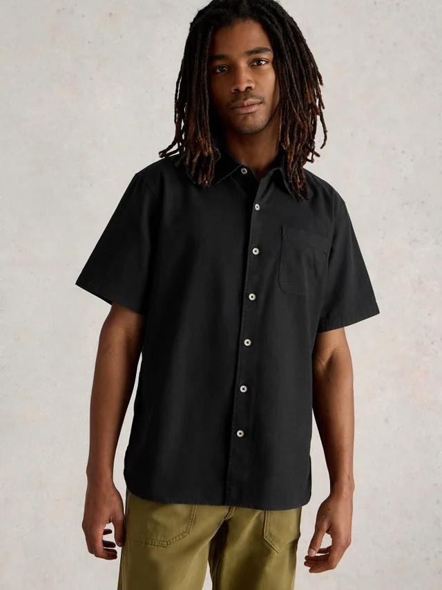 Chemise courte Ely en lin et coton