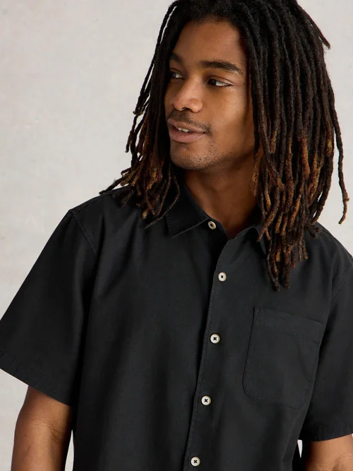Chemise courte Ely en lin et coton - Pure Blk - XXXL Image 3