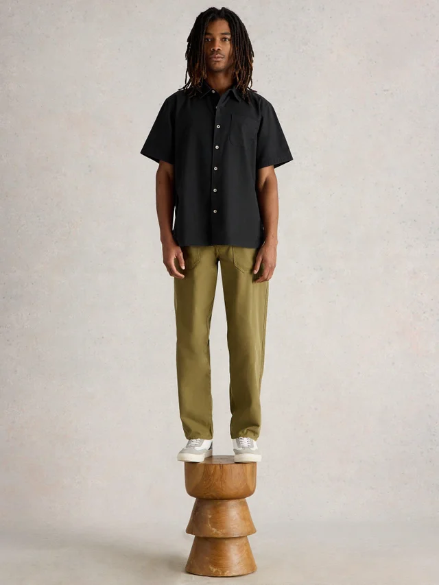 Chemise courte Ely en lin et coton