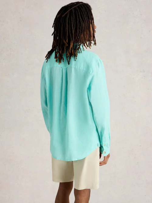 Chemise Longue En Lin Keswick - Brt Blue - XXXL Image 4