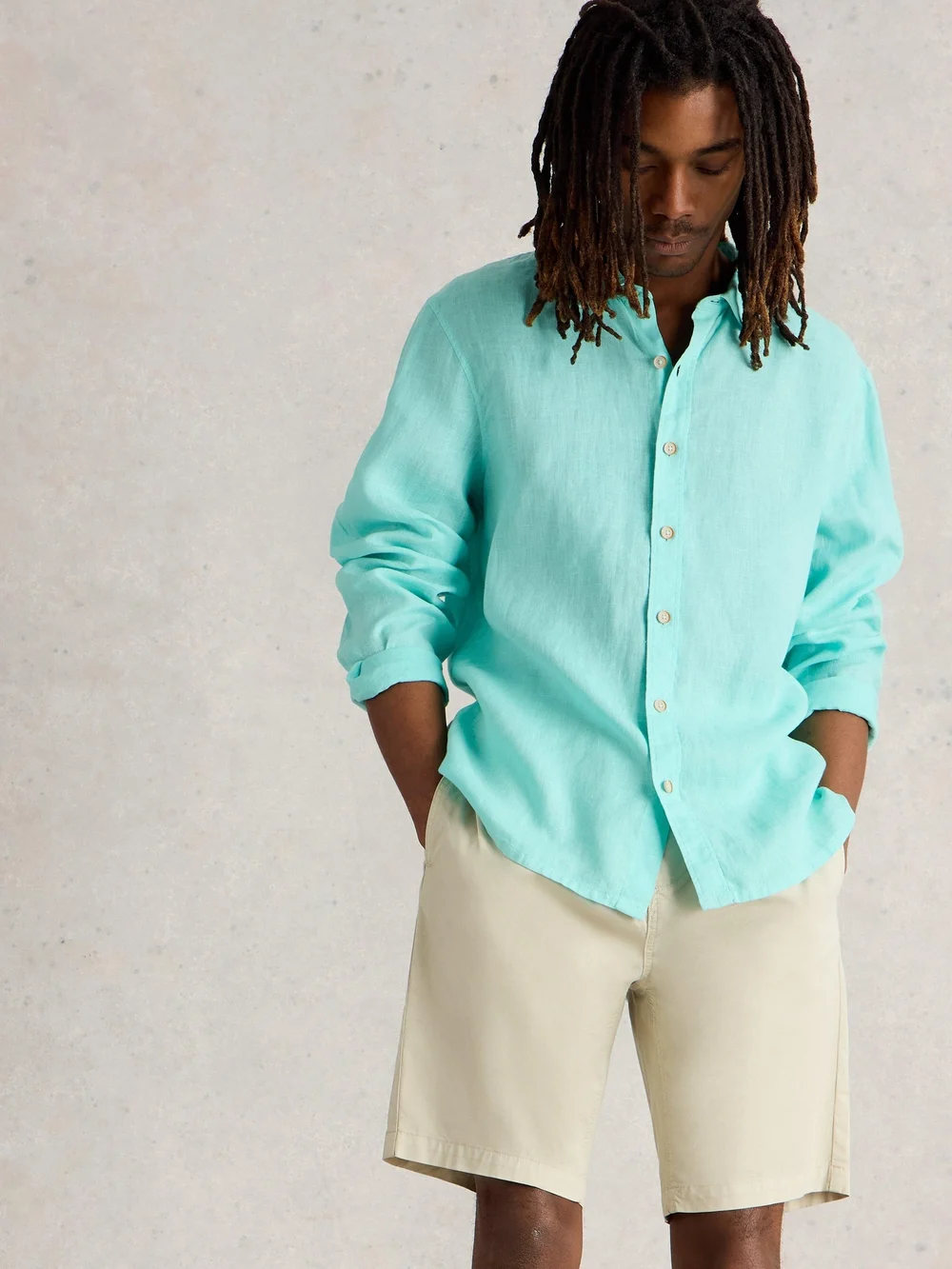 Chemise Longue En Lin Keswick - Brt Blue - XXXL Image 1