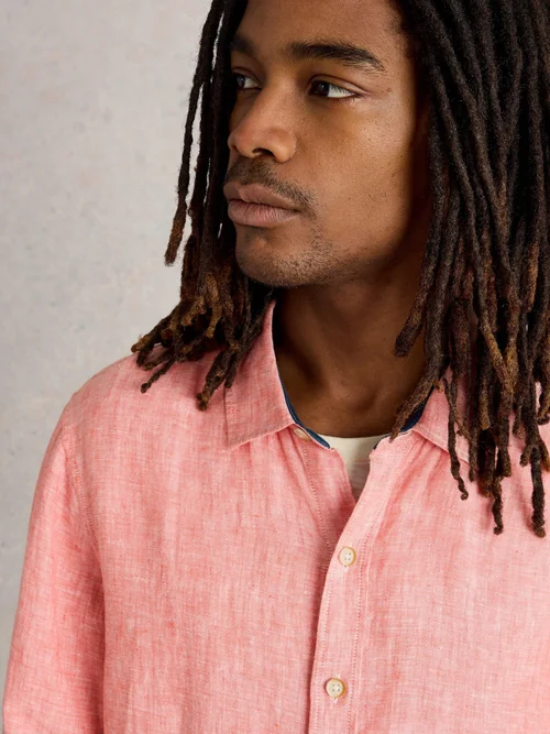 Chemise Longue En Lin Keswick - Mid Pink - XXL Image 3