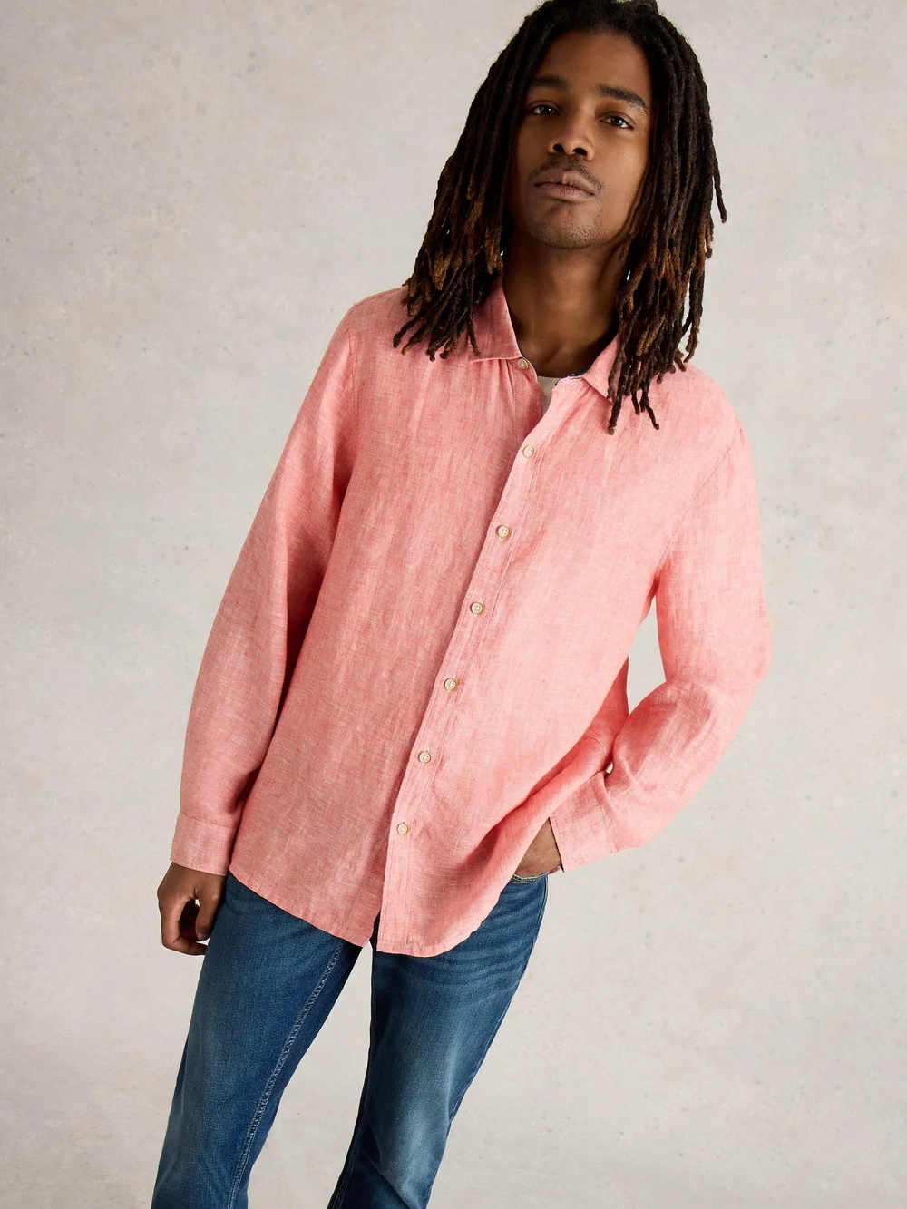 Chemise Longue En Lin Keswick - Mid Pink - XXL Image 1