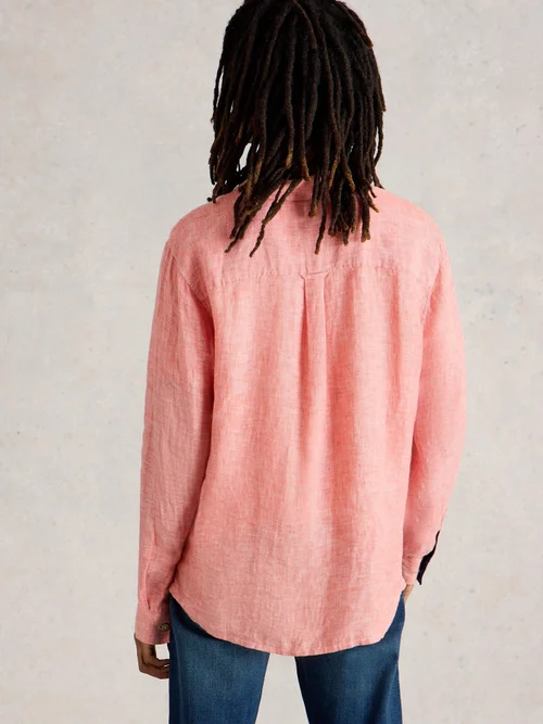 Chemise Longue En Lin Keswick - Mid Pink - XXL Image 4