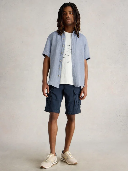 Chemise Keswick Ss En Lin - Chamb Blue - XXXL Image 2