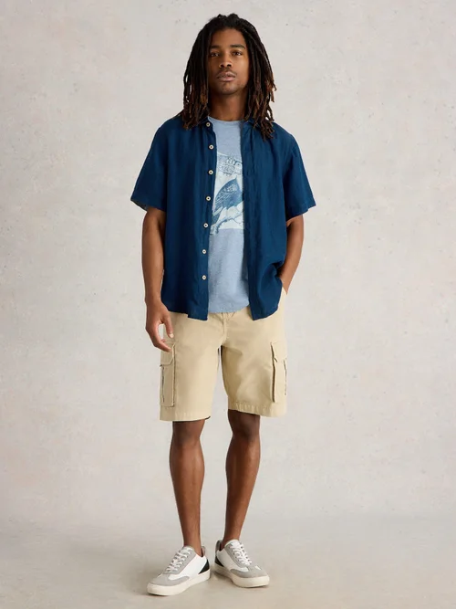 Chemise Keswick Ss En Lin - Dark Navy - XXXL Image 2