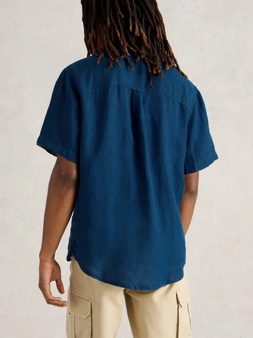 Chemise Keswick Ss En Lin - Dark Navy - XXXL Image 4