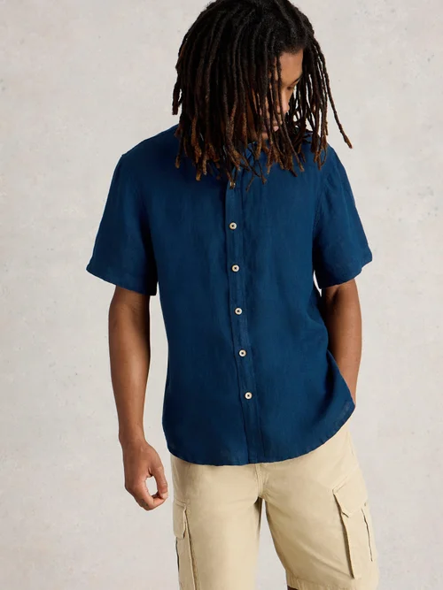 Chemise Keswick Ss En Lin - Dark Navy - XXXL Image 1