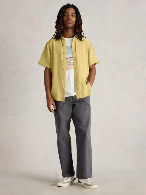 Chemise Keswick Ss En Lin - Lgt Green - XXXL Image 2