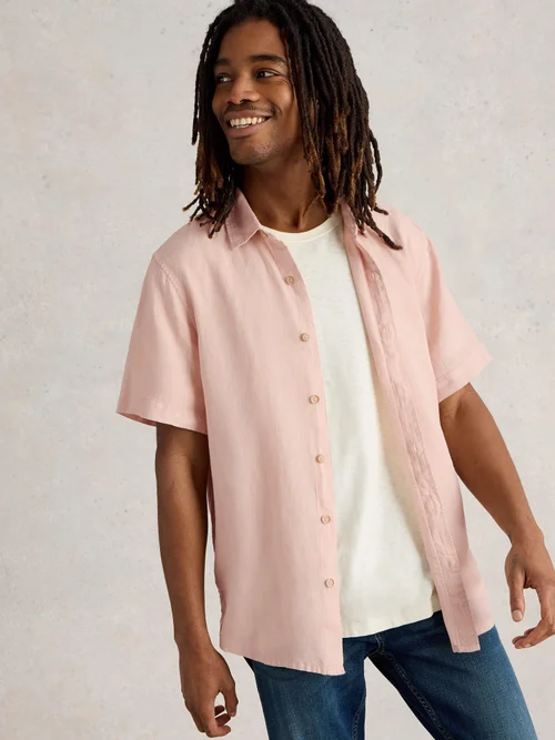 Chemise Keswick Ss En Lin - Lgt Pink - XXL Image 3