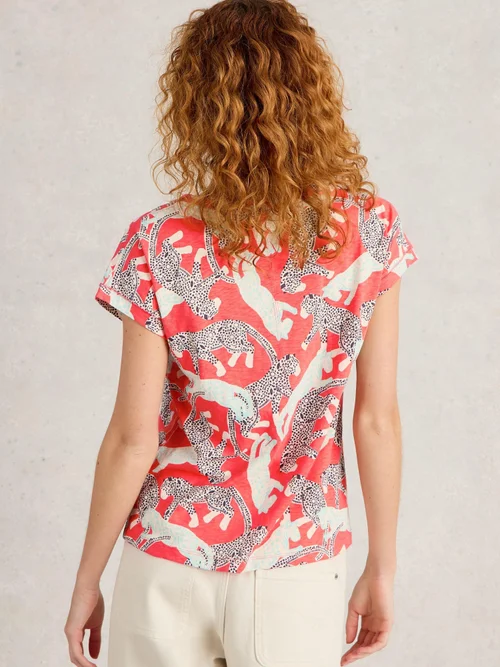 T-Shirt À Encolure En V Nelly - Coral Pr - 48 Image 4