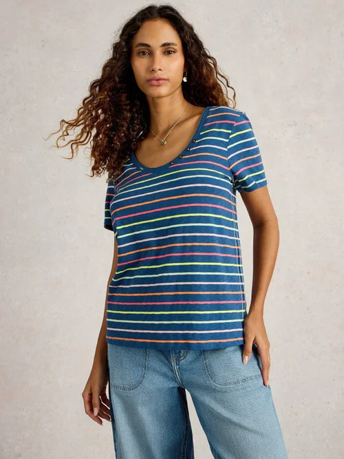 T-SHIRT À MANCHES COURTES NADIA - Navy Multi - 52 Image 3