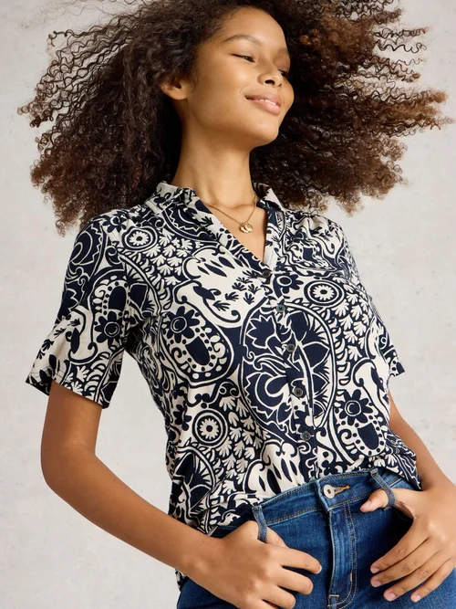 Chemise En Jersey À Manches Courtes Annie - Navy Pr - 52 Image 1