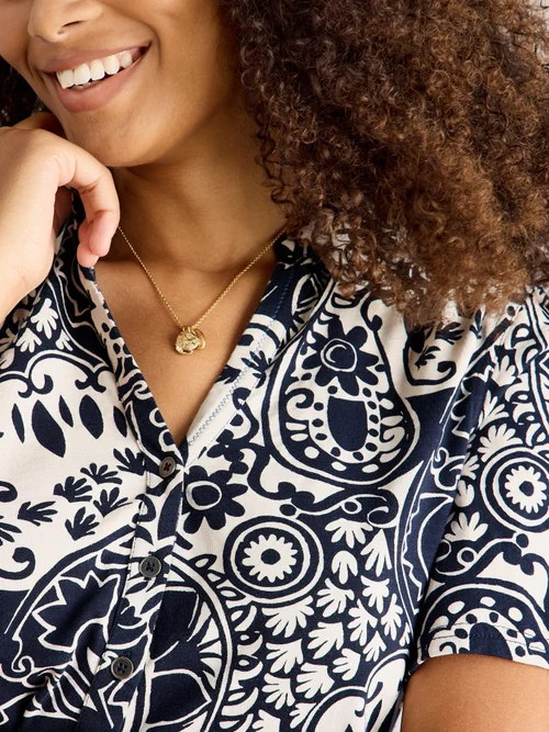 Chemise En Jersey À Manches Courtes Annie - Navy Pr - 52 Image 3
