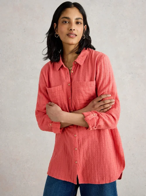 Chemise longue en coton Sophie - Mid Pink - 52/R Image 3