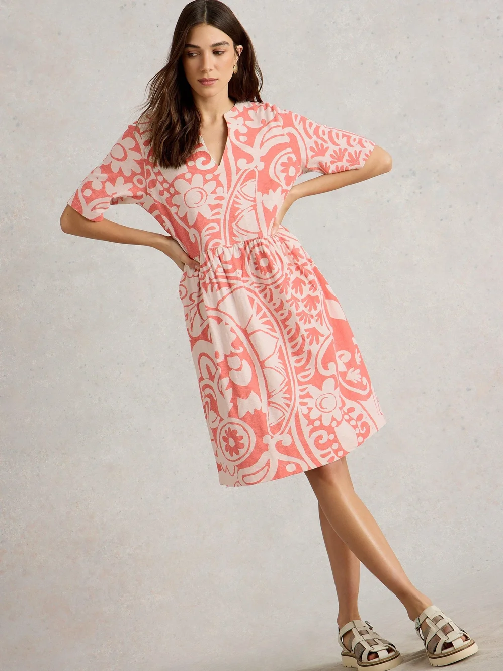 Robe en jersey Thea - Coral Mlt - 44/R Image 1