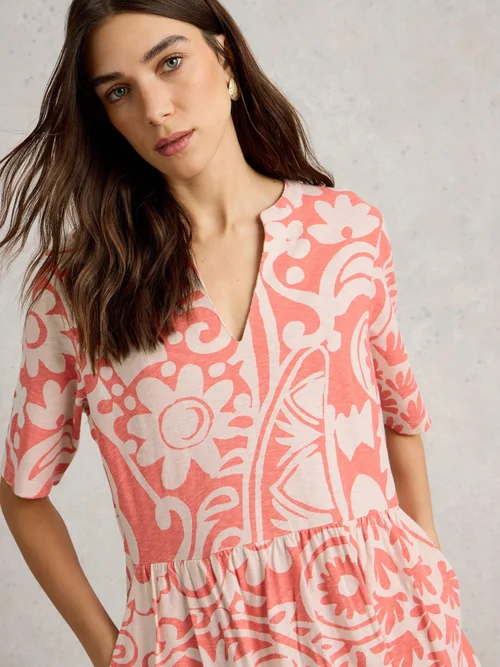 Robe en jersey Thea - Coral Mlt - 44/R Image 3