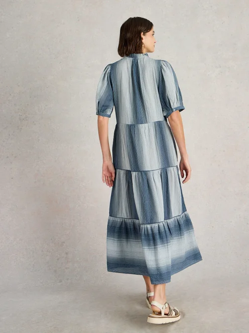 Robe longue Halle à rayures - Chamb Blue - 42/R Image 3