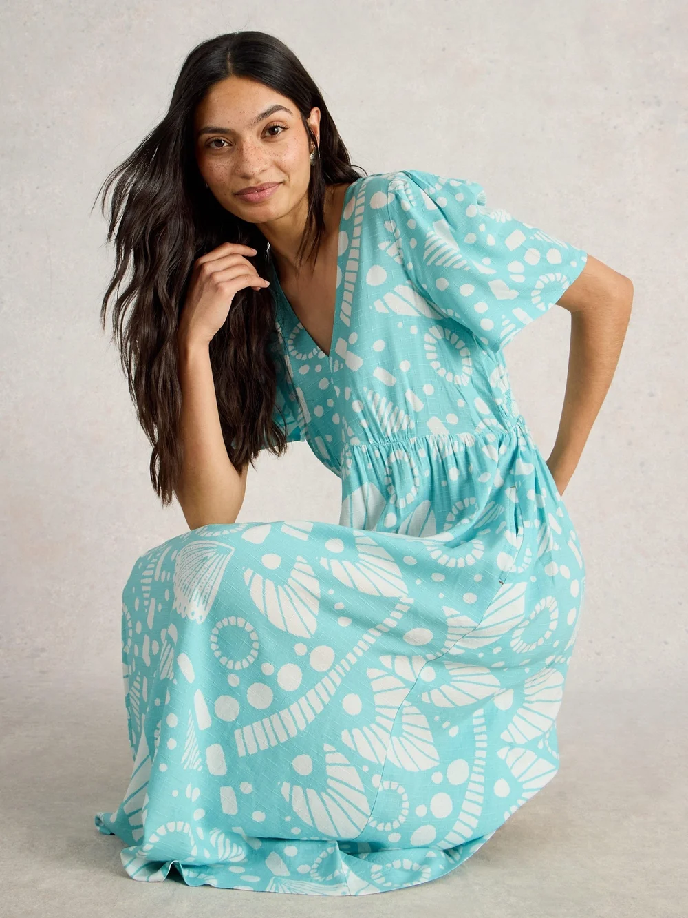 Robe midi Lucy - Blue Pr - 52/R Image 1