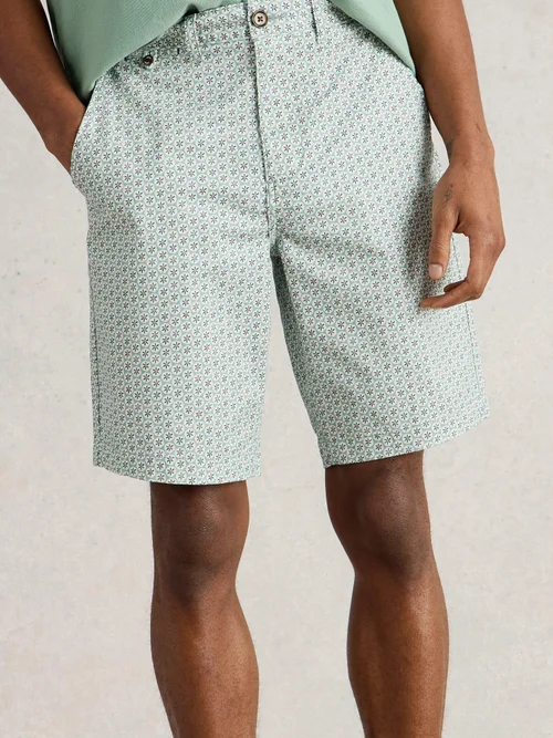 Short chino à imprimé géométrique - Blue Pr - 36/R Image 1