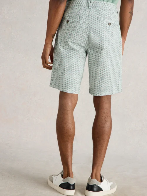 Short chino à imprimé géométrique - Blue Pr - 36/R Image 4