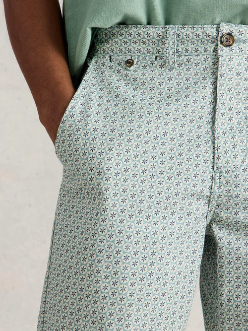 Short chino à imprimé géométrique - Blue Pr - 36/R Image 3