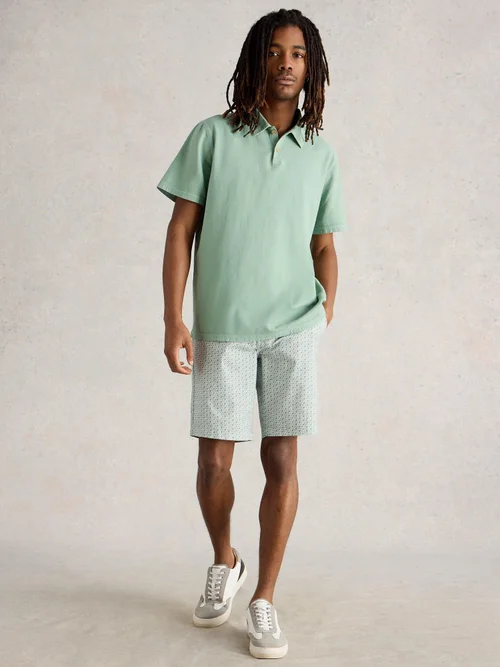Short chino à imprimé géométrique - Blue Pr - 36/R Image 2