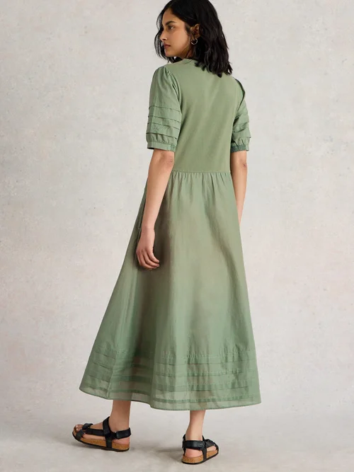 Robe Claudia en mélange de tissus - Dus Green - 52/R Image 4