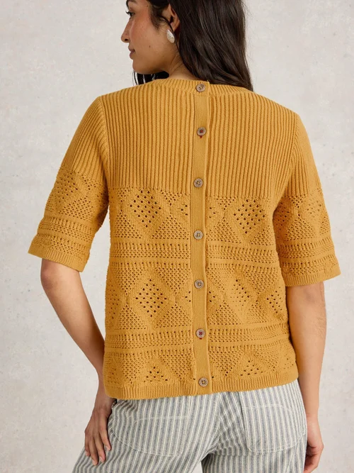T-shirt en maille tricotée - Mid Yellow - 52 Image 4