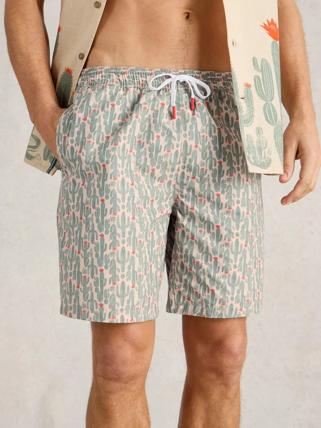 Short De Bain Imprimé Cactus
