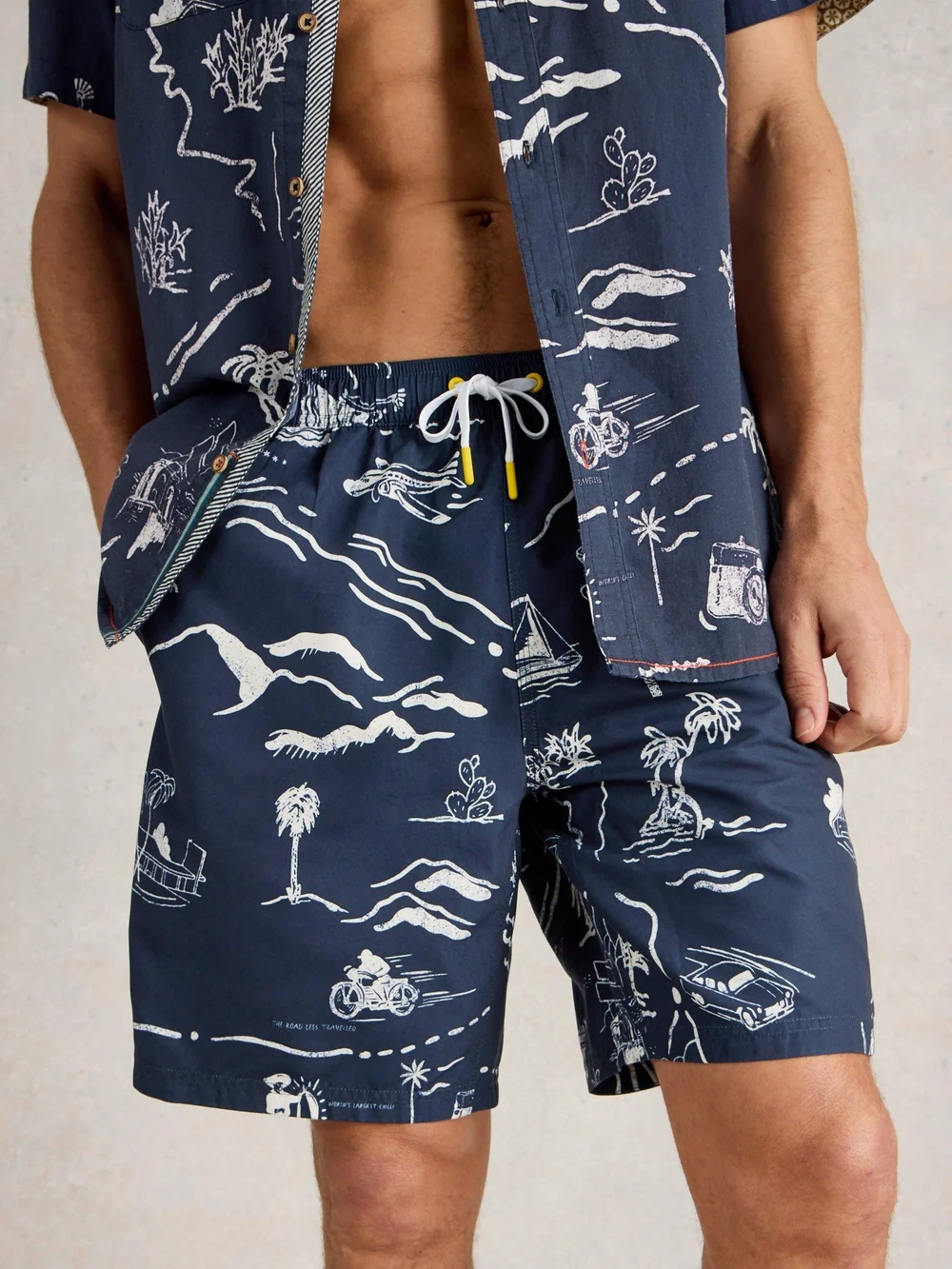Short De Bain Volley Imprimé Carte - Navy Multi - XXL Image 1