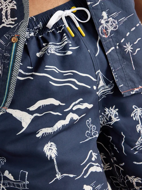 Short De Bain Volley Imprimé Carte - Navy Multi - XXL Image 3