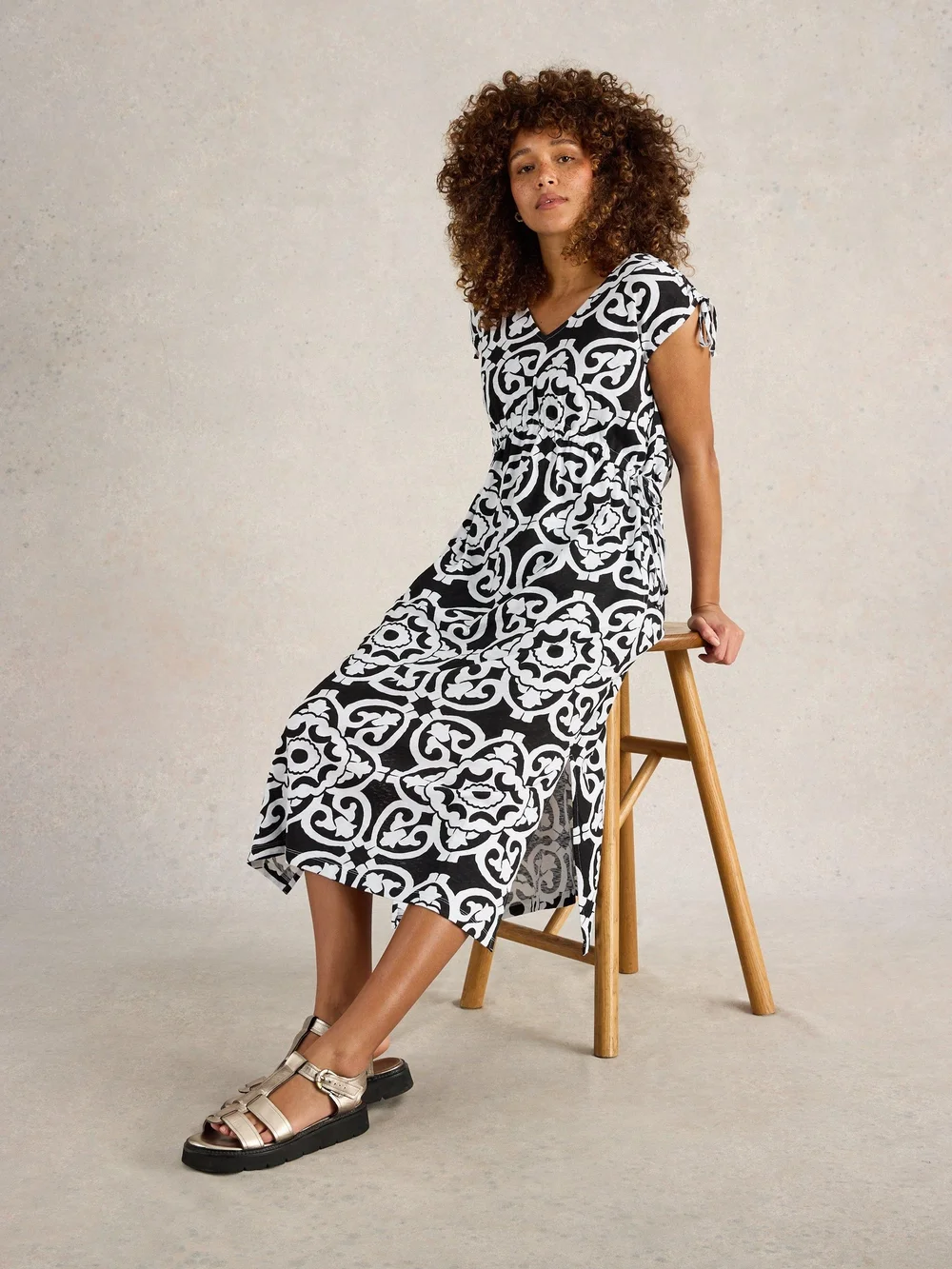 Robe De Plage Freya Channel - Blk Mlt - XS Image 1