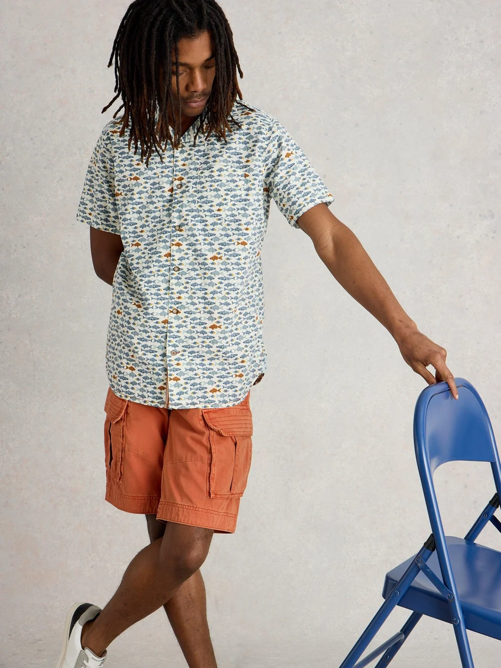 Chemise imprimée poisson Hayle - White Pr - XXXL Image 1