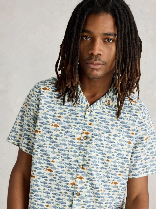 Chemise imprimée poisson Hayle - White Pr - XXXL Image 3