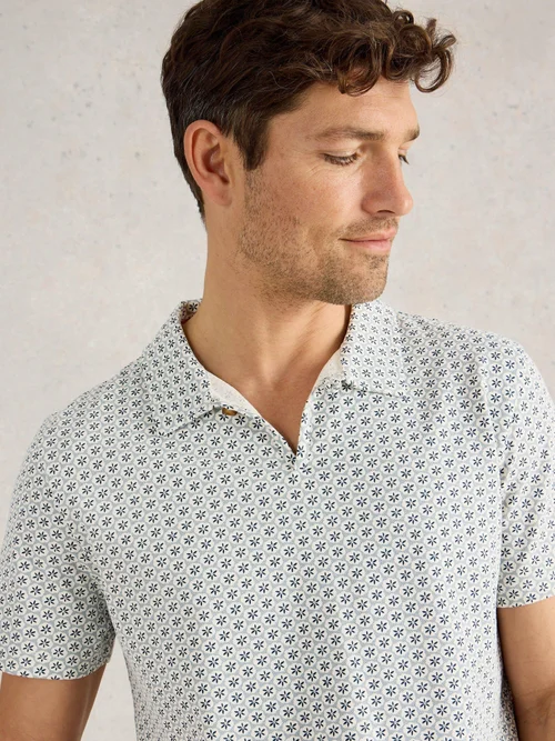 Polo imprimé géométrique - Blue Pr - XXXL Image 3