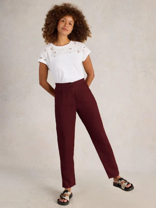 Pantalon En Lin Rowena - Dk Red - 52/R Image 2