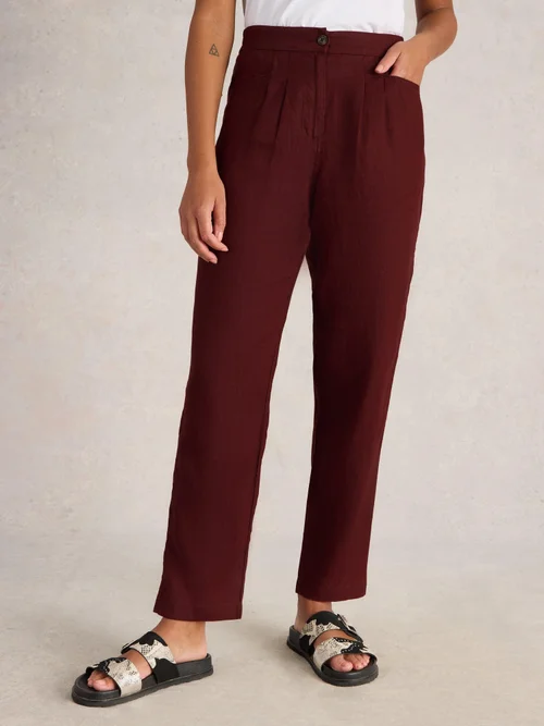 Pantalon En Lin Rowena - Dk Red - 52/R Image 3
