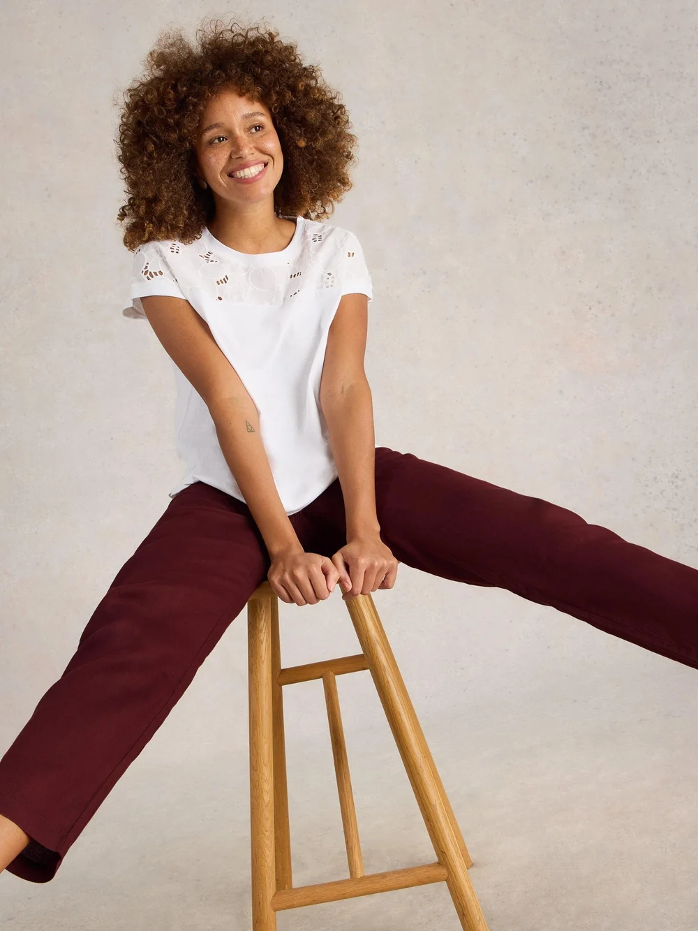 Pantalon En Lin Rowena - Dk Red - 52/R Image 1