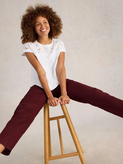 Pantalon En Lin Rowena - Dk Red - 52/R Image 1