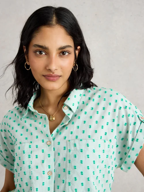 Chemise En Coton Biologique Ellie - Green Mlt - 52 Image 3