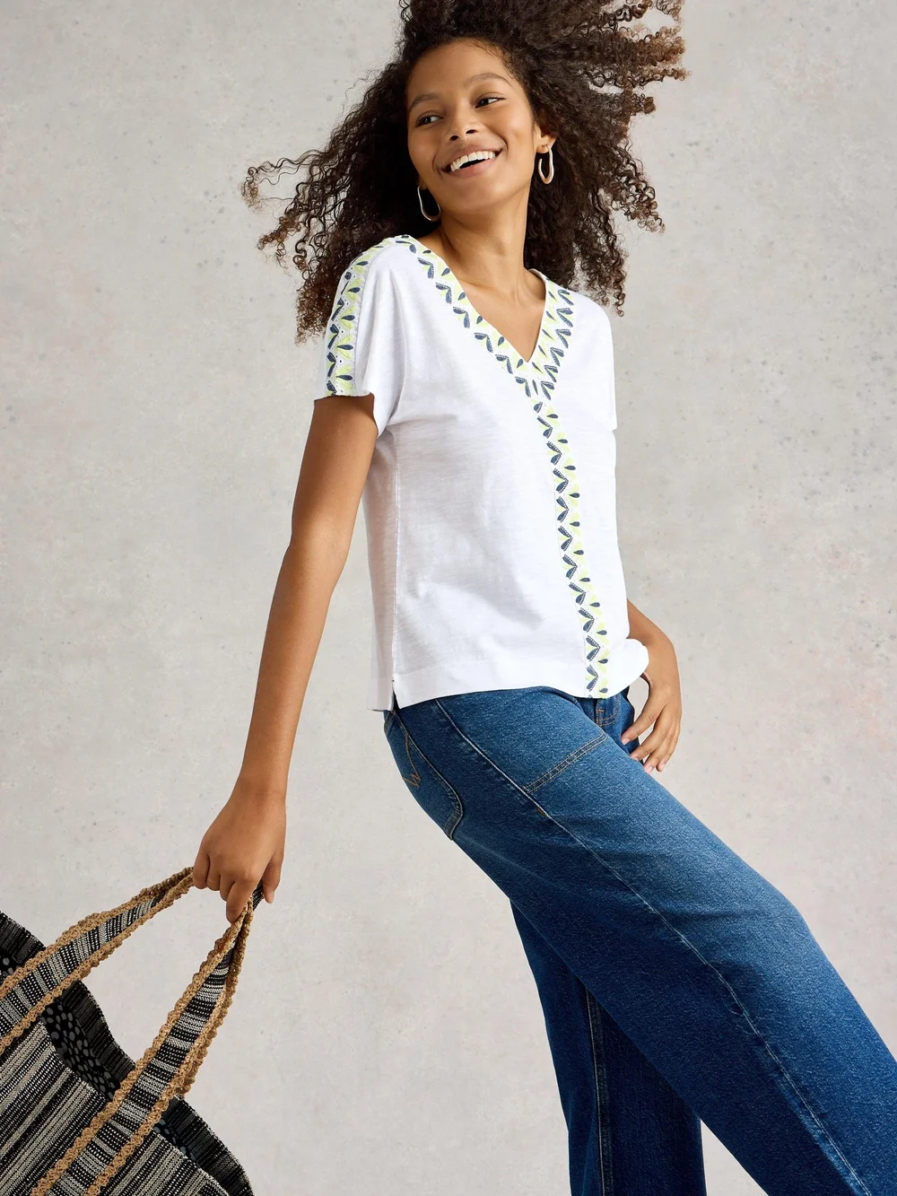 NEVA TOP BRODÉ - White Mlt - 52 Image 1