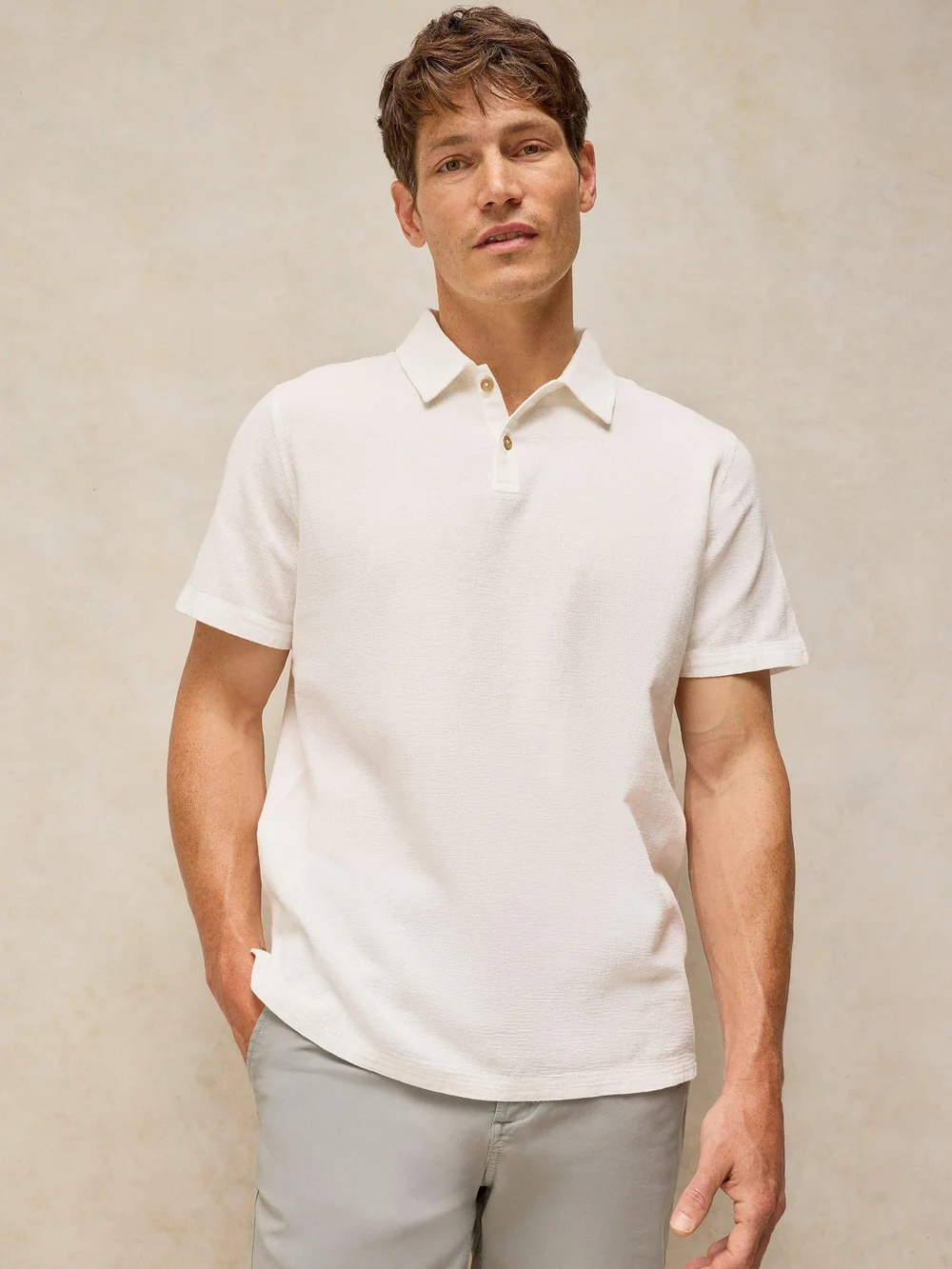 Polo tissé Anderby - Nat White - XXL Image 1