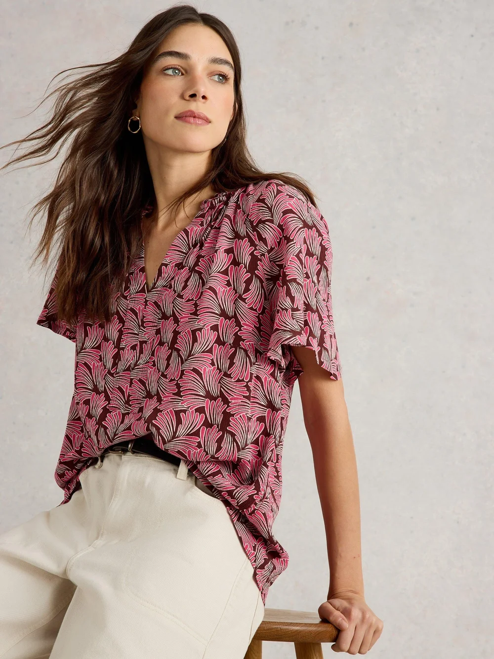 Top froissé Sophia - Pink Pr - 52 Image 1