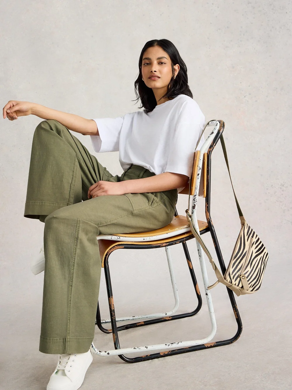 Pantalon large en chino Twister - Khaki Grn - 52/R Image 1